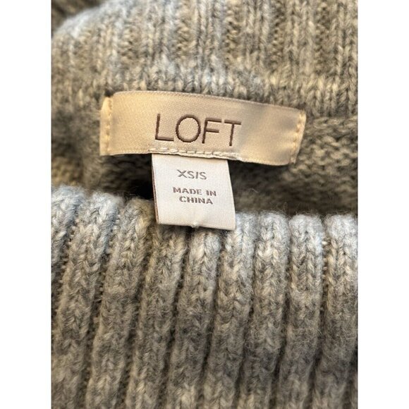 LOFT Womens Size XS/S Wool Blend Sweater Poncho Gray Multicolor Stripes - Picture 6 of 6